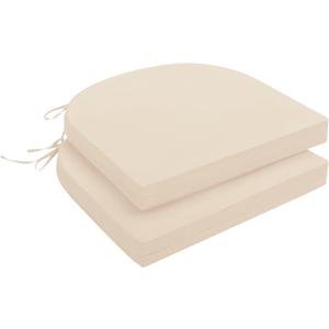 Downluxe Outdoor Chair Cushions Set of 2 for Patio Furniture, Water-Resistant Patio Chair Cushions with Ties, High Density Foam Outdoor Seat Cushion, 17" X 16" X 2", Beige