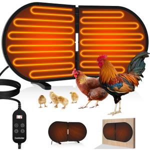 Tepoal Large Chicken Coop Heater for Winter, 220 Watts Foldable Heat Chicken Heater, Waterproof Radiant Chicks Heaters for Coop, Heater with 2 Heating Plates for Chick Kitten Puppy Pets Animals