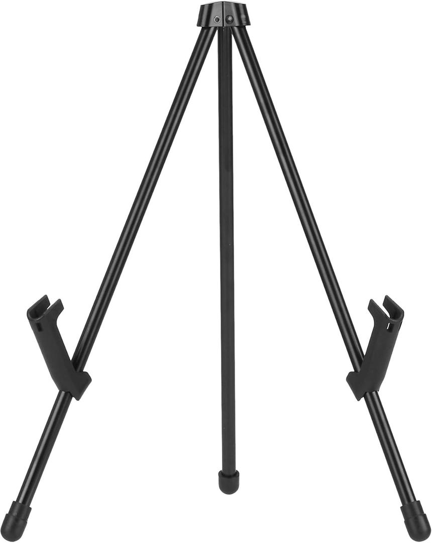 Amazon Basics Tabletop Instant Easel, Black Steel, Portable Tripod for Paintings, Signs, Posters, Adjustable Display