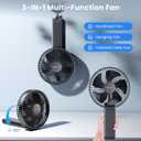 WSKEN Desk Fan Small Quiet - 180 Foldable Portable Fan with Battery Operated, 6 Inch Rechargeable Handheld Fan, 20H Max Cooling Time, 4-Speed, Travel Essential for Outdoor, Office, Gift, Black