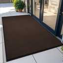 48" x 36" (4' x 3') Heavy Duty Indoor Outdoor Door Mat | Durable Front Entrance Rug | Non-Slip Low Profile Welcome Mat | Stain & Fade Resistant | for Home, Patio & Commercial Use, Brown