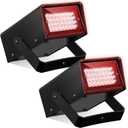 Treela 2 Pack Christmas Mini Strobe Lights, Bright LED Strobe Stage Light Adjustable Flash Speed Control Flashing Bulbs for Xmas Party Stage Club Disco Bar Decoration(Red,32 LED)