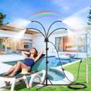 Standing Misters for Outside Patio, Adjustable Height 5.3 FT Stand Misting System for Cooling Outdoor, Portable Water Mister for Mist Playing, Patio Cooling, Backyard, Sprinkler