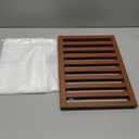 Bamboo Under Bed Storage Containers- Underbed Organizer with Wheels with Large Capacity Dust Bag,Sturdy Wood Rolling Under Bed Shoe Storage Organizer 2 Packs (Walnut, 2 Packs (33.07"16.54"))