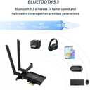 QFly PCIe WiFi 6E Card, AX210 Network Card Adapter for PC Gaming, Bluetooth 5.3, Tri-Band (802.11ax) 5400Mbps 6GHz Wireless LAN Cards with MU-MIMO, OFDMA, Support Windows 10/11 (64-bit)