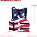 Sportstuff Type III Life Jacket US Coast Guard Approved Open Sides with 3 Body Belts & Buckles Quick Dry Fabric, Secure Fit, Comfortable Stars & Stripes, Adult Oversized