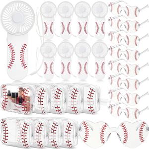 Woanger 27 Pcs Baseball Gifts Sets 9 Portable Mini Handheld Fans Bulk 9 Makeup Bags 9 Glasses Sport Party Favors Team Gifts for Women Games Birthday, Battery Not Include
