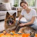Extra Large 2-Sided Undercoat Rake for Dogs & Cats, Dog Brush for Shedding Remove Mats, Dematting Comb, Safe&Gentle Grooming Brush for German Shepherds Medium to Long-Haired Pets,Premium Wooden Handle