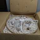 Boho Wood Beaded Semi Flush Mount Ceiling Light Fixture,3-Light Gold Metal Mini Chandeliers,Bohemia Small Chandelier for Bedroom, Nursery Room, Entryway, Hallway, Passway, Dining Room