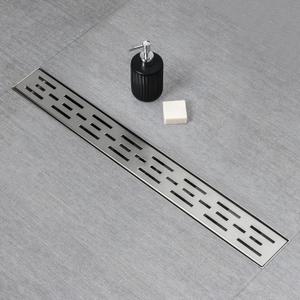 SaniteModar Linear Shower Drain, Shower Drain 32 inch High Flow Rate Removable Grate, Brushed 304 Stainless Steel Linear Drain with Hair Strainer, Adjustable Leveling Feet