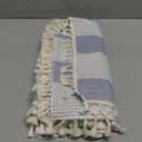 TruDelve Light Blue and White Striped Cotton Tablecloth Square Outdoor Table Cloth Washable Cloth Tablecloth for Card Table Cover (55"x55", Blue)