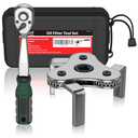 Moker Universal Oil Filter Wrench Adjustable, 3 Jaw Oil Filter Remover Tools fits Filters from 2-1/8 To 4-1/2 inches(54-115mm),w/Quick Release Ratchet, Oil Filter Change Set, Ideal for Engine Filters