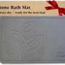 Stone Bath Mat Diatomaceous Earth Mats for Bathroom Super Absorbent Quick Drying Non-Slip Mold Resistant Eco Friendly Natural Easy to Clean (23.6" * 15.4" Dark Grey)