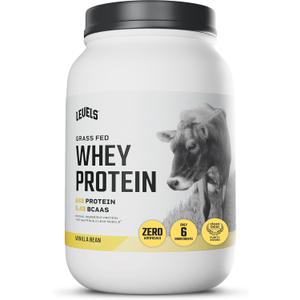 Levels Grass Fed Whey Protein Powder, No Artificials, 24G of Protein, Vanilla Bean, 2LB (2 Pound (Pack of 1)), Best By: 06/28/27