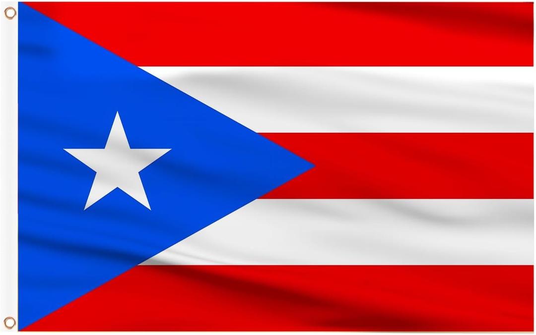 AhfuLife Puerto Rico Flag 3x5 Ft, Large Puerto Rican Flags for Outside - Double Side with Brass Eyelets for Puerto Rican Party Decorations, Soccer Party Bar Garden Decoration Indoor Outdoor (1 Pcs)