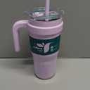 REDUCE 24 oz Stainless Steel Tumbler with Handle - Dual-Wall Vacuum Insulated Travel Mug, Sweat-Proof Lid & Reusable Straw - Keeps Drinks Cold for 24 Hrs, Fits Cupholders, Dishwasher Safe - Lilac Bud