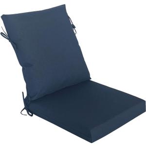 20"x42" Outdoor Dining Chair Cushion, Set of 1,Water-Proof Stain-Resistant, UV-Resistant 1000+ Hrs, 30D Foam with Recycled Fiber Fill,YKK Zippers,Navy-TPU