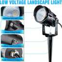 5W Low Voltage Landscape Lights with Connectors, AC/DC 12V-24 Landscape Spotlights 3000K Warm White Waterproof Garden Yard Pathway Wall Tree Flag Landscaping Lights with Spike Stand (2 Pack)