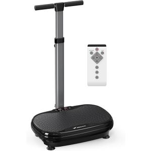 MERACH Vibration Plate Exercise Machine, Vibration Plate for Lymphatic Drainage Weight Loss, Vibrating Plate Exercise Machine with Handrails, Exercise Equipment for Women Men Home (Black)