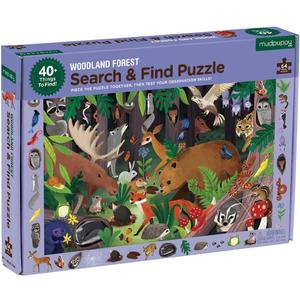 Mudpuppy Woodland Forest  64 Piece Search & Find Puzzle Jigsaw Puzzle Featuring Diverse Woodland Animals and Over 40 Hidden Images to Find for Ages 4+