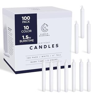 Candle Charisma 100 White Spell Candles - 4" Unscented Paraffin Chime Candles, Smokeless & Dripless, Colored Candles, 1.5 Hours Burn Time 0.4" Thick Taper Candles for Rituals, Witchcraft and Parties