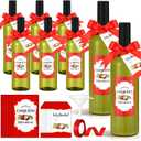 Acellegic 16 Set Christmas Coquito Bottles 25 oz Coquito Plastic Wine Bottles with Caps Labels Stickers PVC Shrink Capsules Ribbons Funnel for Homemade DIY Craft Xmas Party Brewing Beverages Liqueur