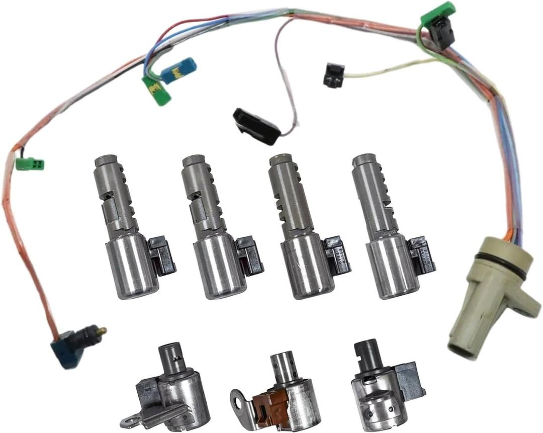 1set 5 Speed Transmission Solenoids Valve Kit U150 U151 U151E Transmission Solenoid Kit with Harness Replacement for Alphard Camry Corolla Highlander RAV4 ES250 ES300 Pontiac Vibe GT