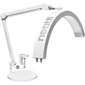 Neatfi Half Moon 2500 Lumens LED Table Lamp with Base & Clamp, CCT (White) | CCT Dimming, 5 Light Modes, Professional Task Light for Estheticians & Nail Techs, Ideal for Nail Art, Facials & Tattoos