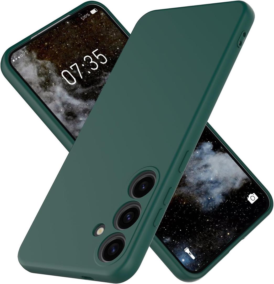 Silicone Case for Samsung Galaxy S25, Durable and Stylish Drop Tested Soft Silicone Gel Rubber Slim Fit Shockproof Protection Phone Cover for Samsung Galaxy S25 (Dark Green)