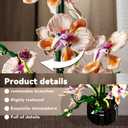 Orchid Building Sets Artificial Flowers Plant Gifts Her Adults Girls Botanical Collection for Home Kitchen Desk Decor