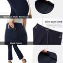 AFITNE Women's Yoga Pants with Pockets Stretchy Pull On High Waisted Cropped Pants Work Casual Dress Ankle Slacks (M)