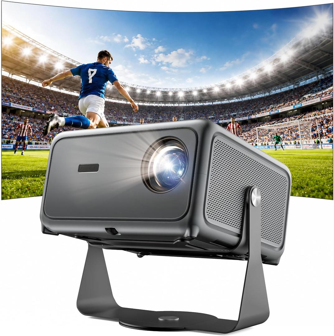 4K Projector with WiFi 6 Bluetooth, Smart Home Theater, AI Auto Focus, MEMC