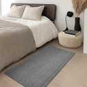 2' x 4' Entryway Rug, Boho Small Area Rug, Machine Washable, Woven Rug, Non-Slip, Vintage Design, Pet Friendly, Soft Faux Fibre, for Indoor Entryways, Bedroom, Kitchens, Front Doors Grey