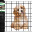 GILPWA Wire Fence, 24 in(H) X 50 ft(L) PVC Coated Welded Wire Fencing 2" X 2" 16GA Garden Border Vinyl Metal Chicken Wire Fencing Mesh Roll for Yard Vegetable Plant Protection Poultry Netting Black