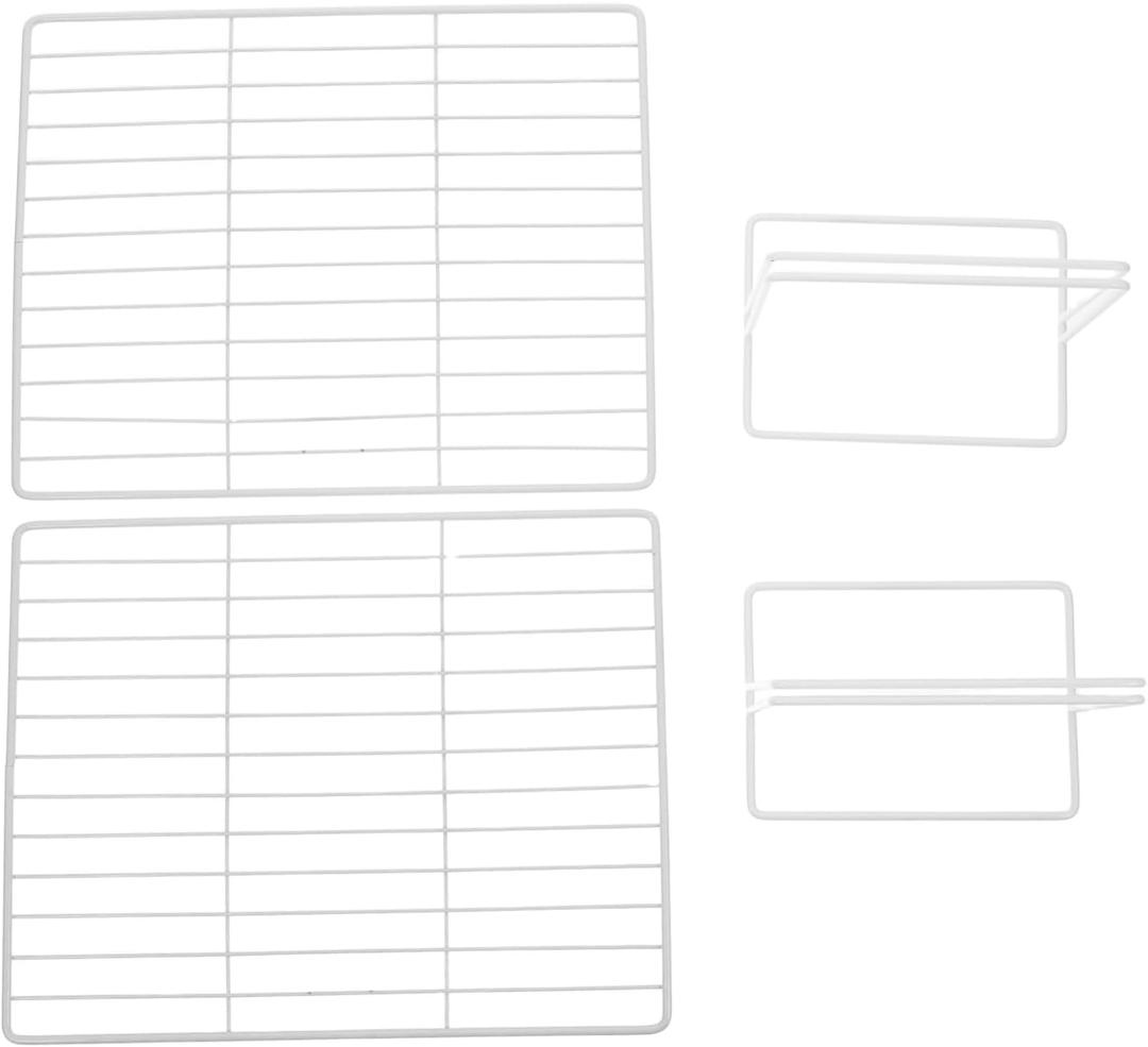 Mikinona 2pcs Refrigerator Organizers Wire Mesh Bins Dividers Freezer Partition Board Storage Bins for Pantry Side Refrigerator Separator