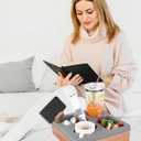 Couch Cup Holder Tray, Silicone Wooden Couch Caddy with Cup Holder for Snacks, Drinks, Remotes, Waterproof Cup Holder for Couch, Organizer, Couch Drink Holder, Sofa Cup Holder