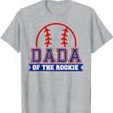 Dada of Rookie 1st Birthday Baseball Theme Matching Party T-Shirt
 2xl