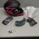 SanQing Youth Kids Motocross Helmet, Full Face Motorcycle Helmet for Dirt Bike ATV Four Wheeler MX Offroad Street Helmet with Gloves,Goggles,Face Shield DOT Approved (Small, Pink)