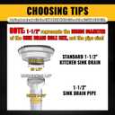 VIVIDA 1-1/2" Sink Drain Pipe Kit, Flexible Drain Pipe P Trap, 7.5"-17.7" Flexible P Trap, Under Sink Plumbing for Bathroom & Kitchen, 1-1/4" Adapter Included, 1 PACK