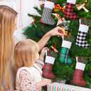 Skylety 60 Pcs Mini Christmas Stockings 8.27 Inch Small Buffalo Plaid Red Black Stockings Hanging Ornament Classic Bulk Christmas for Family Holiday Party Gift Xmas Tree Decoration