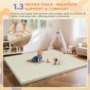 Omzer Baby Play Mat for Floor, 1.3" Thick Foam 79x71 Inch Playpen Mat Khaki