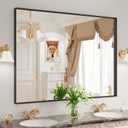 LOAAO Black Bathroom Mirror 48"X30" for Wall, Rectangle Bathroom Vanity Mirror, Tempered Glass, Hangs Vertically or Horizontally, Easy to Install, Modern Design