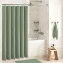 Dynamene Sage Green Shower Curtain - Waffle Textured Heavy Duty Thick Fabric Shower Curtains for Bathroom, 256GSM Luxury Weighted Polyester Cloth Bath Curtain Set with 12 Plastic Hooks72Wx72H,Green