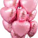 KatchOn, Light Pink Heart Balloons -18 Inch, Pack of 10 | Heart Shaped Balloons | Pink Heart Balloons, Valentines Day Decorations | Valentines Day Balloons, Foil Heart Balloons, Galentines Day Decor