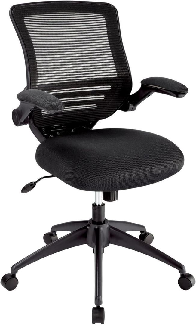 Realspace Calusa Mesh Mid-Back Chair, Black