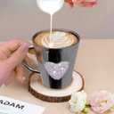 Heart-Shaped Crystal Rhinestone Stainless Steel Coffee Mug, Small Camping Mugs with Handle Durable and Reuseable Mug Cup for Water,Iced Coffee,Milk,Tea,Juice