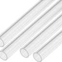 MECCANIXITY Acrylic Pipe Clear Rigid Round Tube 4pcs 10mm(3/8") ID 12mm(1/2") OD 6" for Lamps and Lanterns, Water Cooling System