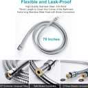 GwernKB Handheld Shower Head with On Off Switch 8-Mode High Pressure Showerhead with 79 Inches Extra-long Stainless Steel Hose and Bracket PLUS Extra Low-Reach Adhesive Wall Mount for Kids,Silver