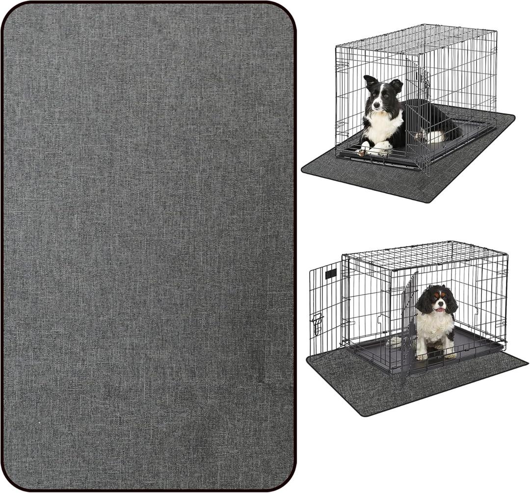 Dog Crate Mat Liner, Washable Pee Pads for Dogs, Absorbs Urine, Non-Slip, Waterproof Under Dog Crate Mat Floor Protector for Kennel Training, Protects Floors from wear and Scratches, (29"x48")