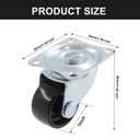 Luomorgo 1 inch Dia Swivel Caster Wheels Rubber Base with Rectangle Top Plate & Bearing Heavy Duty 8pcs